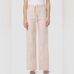 Hudson Linen Wide Leg Drawstring Pants Trousers Cameo Rose Woman's Sz 28